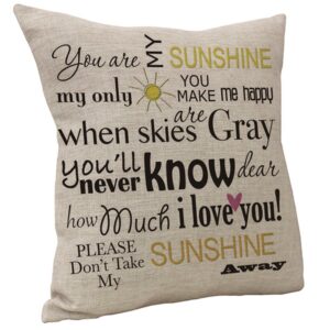 Letter Printed Cushion Cover Cotton